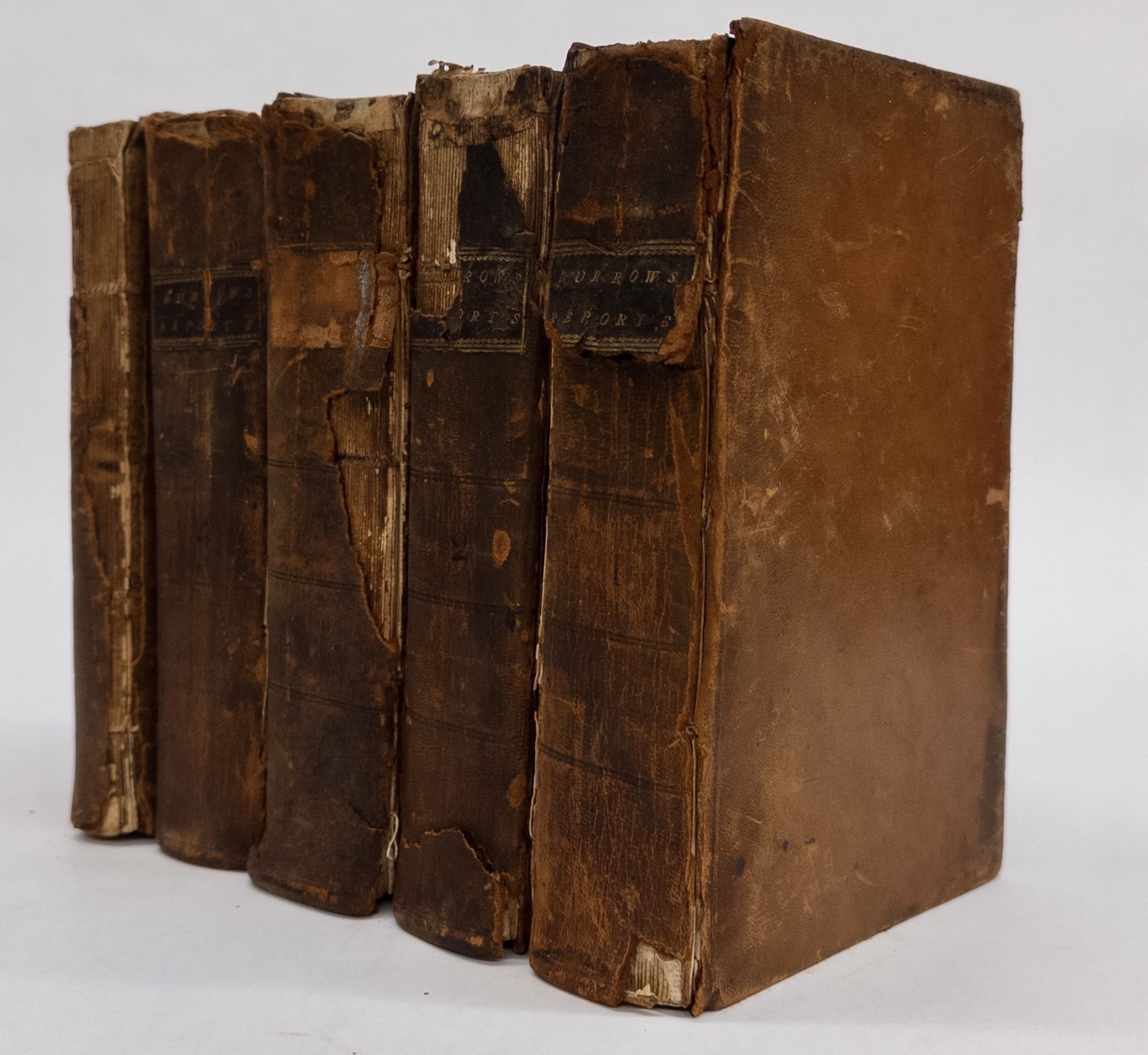 1365489 REPORTS OF CASES ARGUED AND ADJUDGED IN THE COURT OF KING'S BENCH, DURING THE TIME OF LORD MANSFIELD'S PRESIDING IN THAT COURT, FROM MICHAELMAS TERM 30 GEO. II. 1756, TO EASTER TERM 12 GEO. III. 1772. [Five Volumes, Complete]. James Burrow.