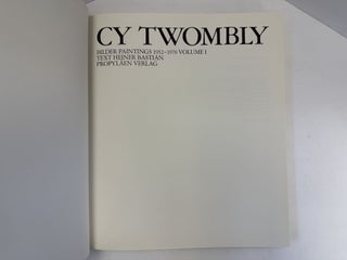 CY TWOMBLY: BILDER PAINTINGS 1952-1976 VOLUME 1