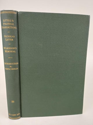 1365880 REPRINTS OF LITTELL's POLITICAL TRANSACTIONS IN AND CONCERNING KENTUCKY AND LETTER OF...