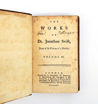THE WORKS OF DR. JONATHAN SWIFT, DEAN OF ST. PATRICK'S, DUBLIN. VOLUME IX