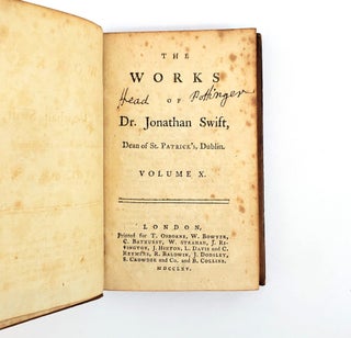 THE WORKS OF DR. JONATHAN SWIFT, DEAN OF ST. PATRICK'S, DUBLIN. VOLUME X