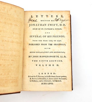 LETTERS WRITTEN BY JONATHAN SWIFT, D.D., DEAN OF ST. PATRICK'S, DUBLIN AND SEVERAL OF HIS FRIENDS FROM THE YEAR 1703 TO 1740 : PUBLISHED FROM THE ORIGINALS. VOLUME II [THE WORKS OF DR. JONATHAN SWIFT, DEAN OF ST. PATRICK'S, DUBLIN. VOLUME XX]