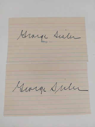 AUTOGRAPHED INDEX CARDS (X2) HOF FIRST BASEMAN ST LOUIS BROWNS