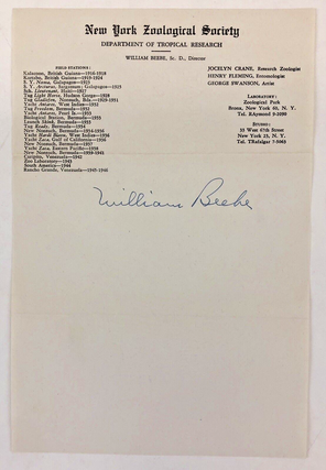 FAMOUS NATURALISTS AUTOGRAPH AND SIGNED LETTER