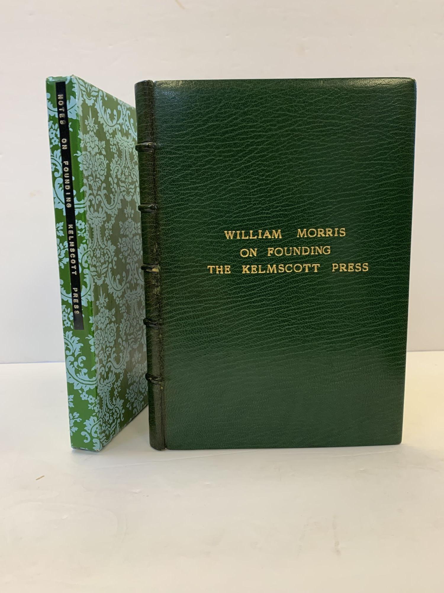 1366803 A NOTE BY WILLIAM MORRIS ON HIS AIMS IN FOUNDING THE KELMSCOTT PRESS. TOGETHER WITH A SHORT DESCRIPTION OF THE PRESS BY S.C. COCKERELL, & AN ANNOTATED LIST OF THE BOOKS PRINTED THEREAT. William Morris.