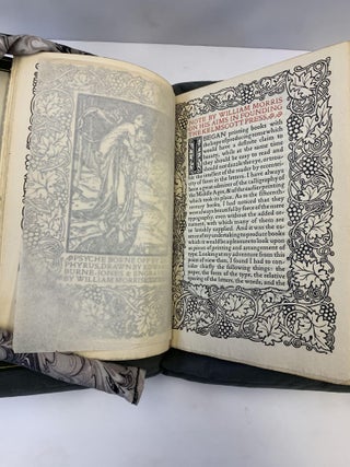 A NOTE BY WILLIAM MORRIS ON HIS AIMS IN FOUNDING THE KELMSCOTT PRESS. TOGETHER WITH A SHORT DESCRIPTION OF THE PRESS BY S.C. COCKERELL, & AN ANNOTATED LIST OF THE BOOKS PRINTED THEREAT