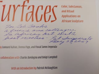 SURFACES: COLOR, SUBSTANCES, AND RITUAL APPLICATIONS ON AFRICAN SCULPTURE [INSCRIBED]