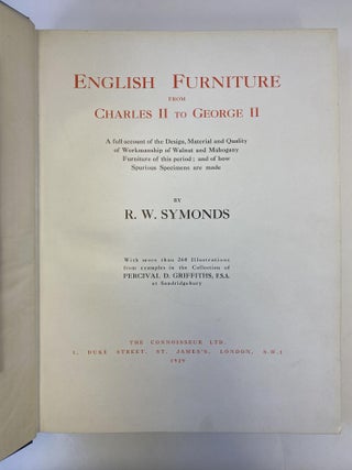 ENGLISH FURNITURE: FROM CHARLES II TO GEORGE II