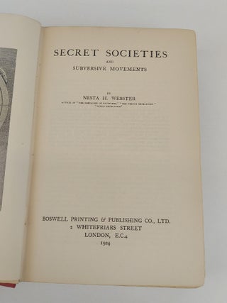 SECRET SOCIETIES AND SUBVERSIVE MOVEMENTS