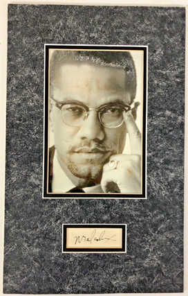 1368079 CUT SIGNATURE AND PHOTOGRAPH. Malcolm X