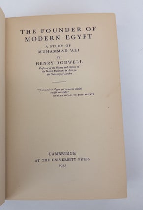 THE FOUNDER OF MODERN EGYPT A STUDY OF MUHAMMAD 'ALI