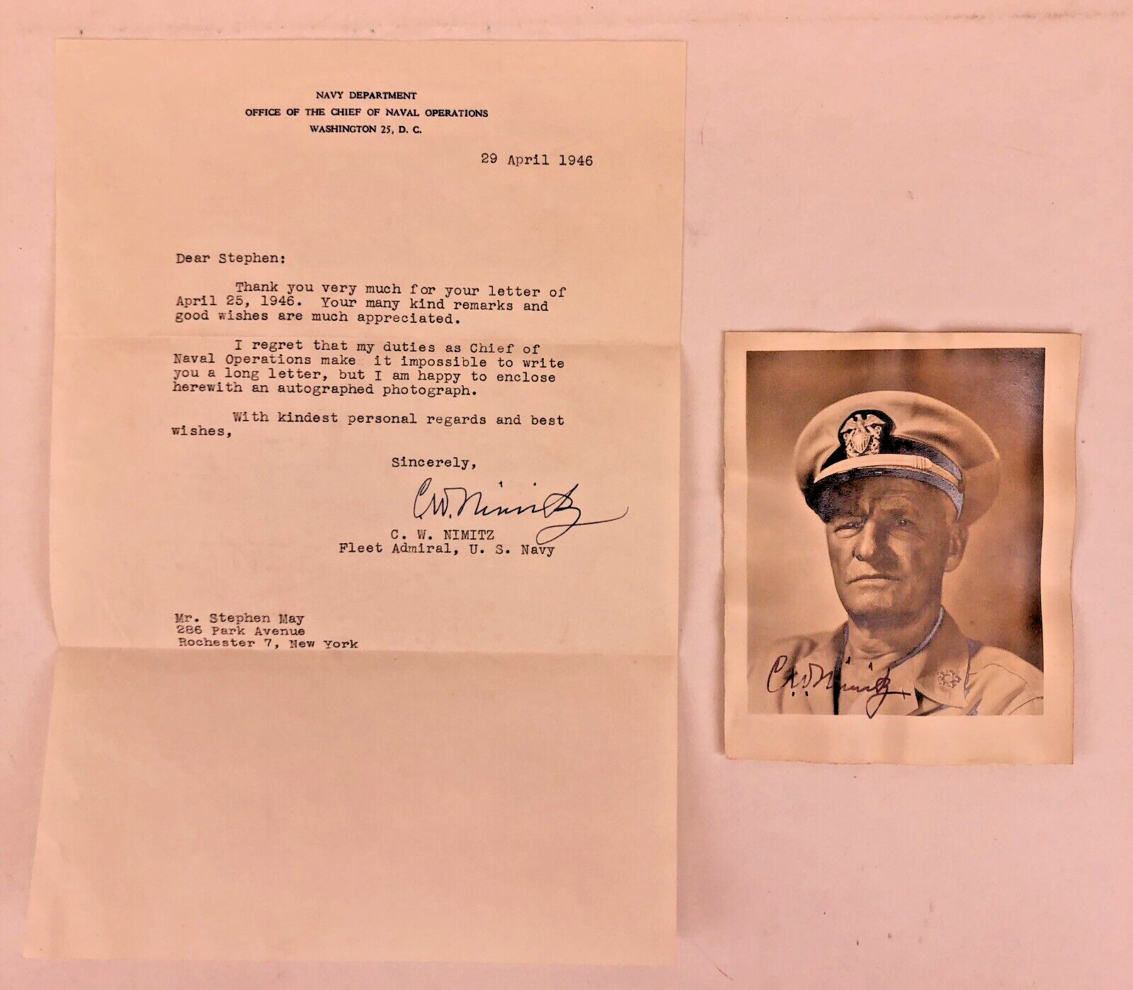 NAVAL OFFICER AUTOGRAPHS AND SIGNED LETTERS x10 INDIVIDUALS | R. H Jackson