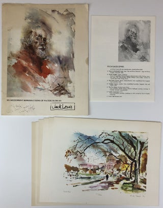 1368960 SIX MEZZOPRINT REPRODUCTIONS OF WATERCOLORS [Signed]. Jack Lewis
