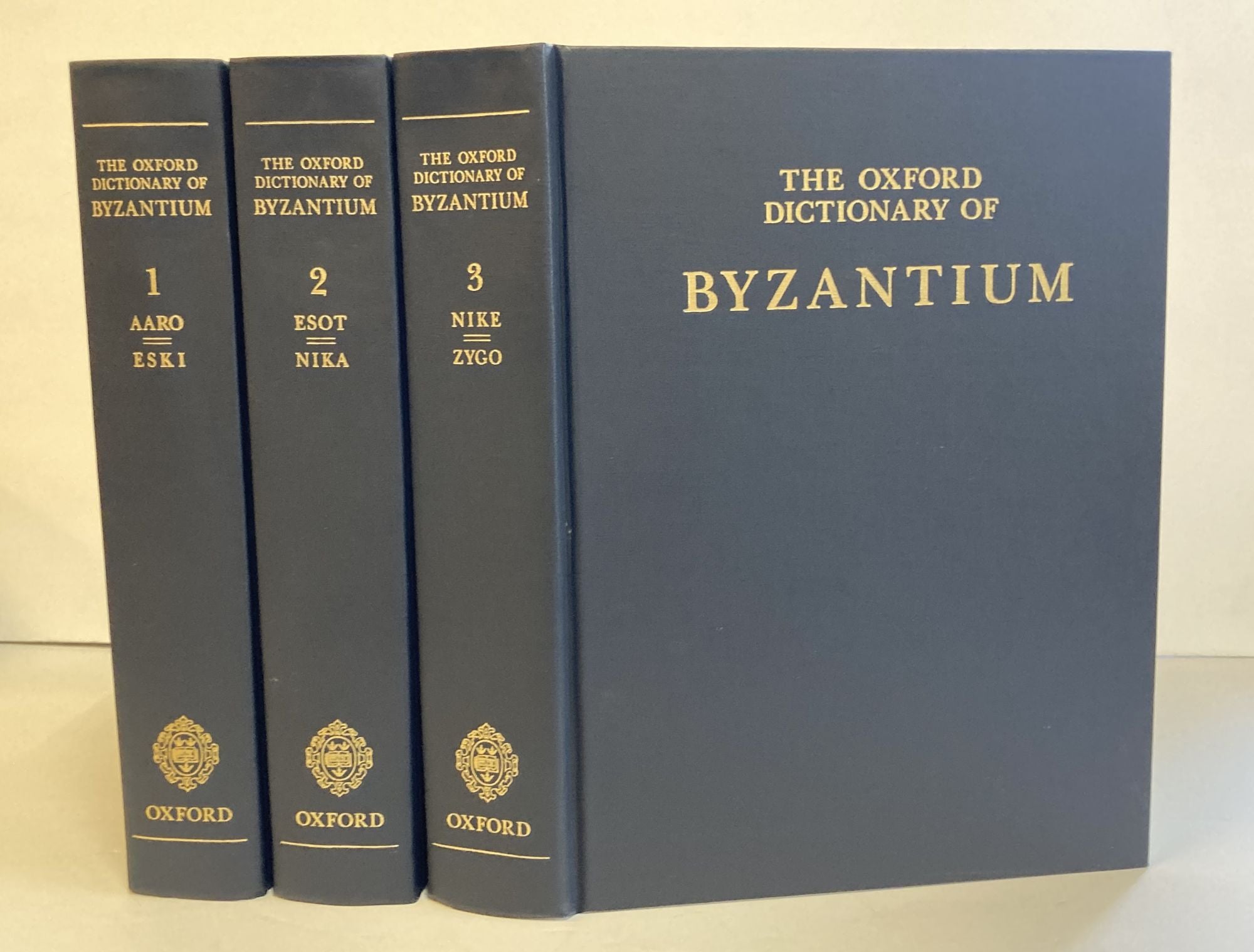 THE OXFORD DICTIONARY OF BYZANTIUM Three volumes by Alexander P. Kazhdan,  Alice-Mary Talbot, Anthony Cutler, Timothy E. Gregory, Nancy P. Ševčenko,  in 