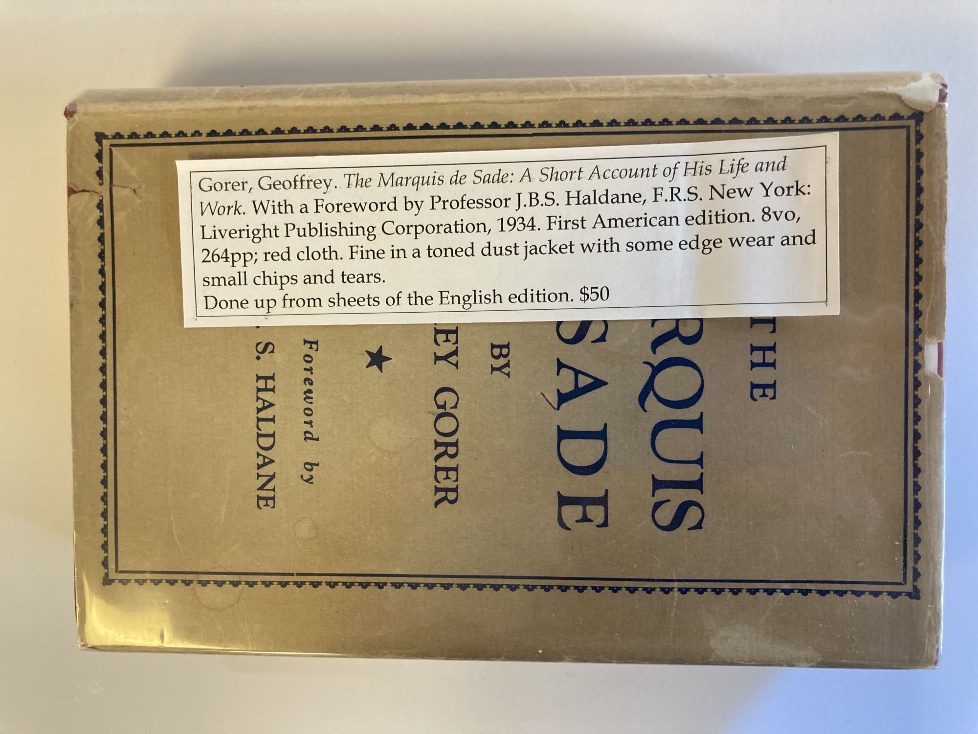 THE MARQUIS DE SADE: A SHORT ACCOUNT OF HIS LIFE AND WORK | Geoffrey ...