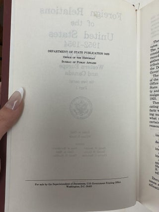 FOREIGN RELATIONS OF THE UNITED STATES 1952-1954 VOLUME VI: WESTERN EUROPE AND CANADA (IN TWO PARTS)[TWO VOLUMES, COMPLETE]
