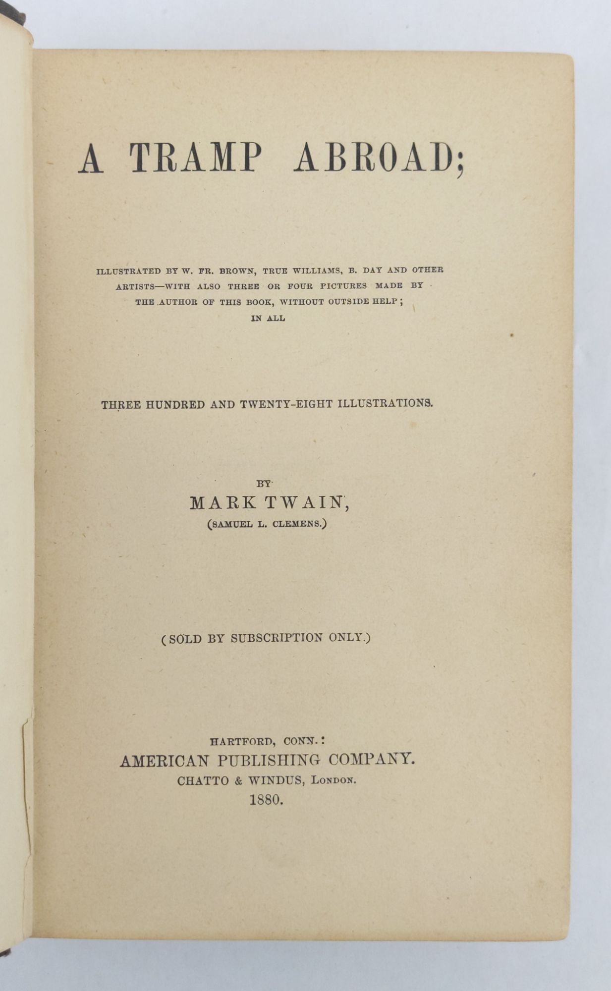 A TRAMP ABROAD by Mark Twain