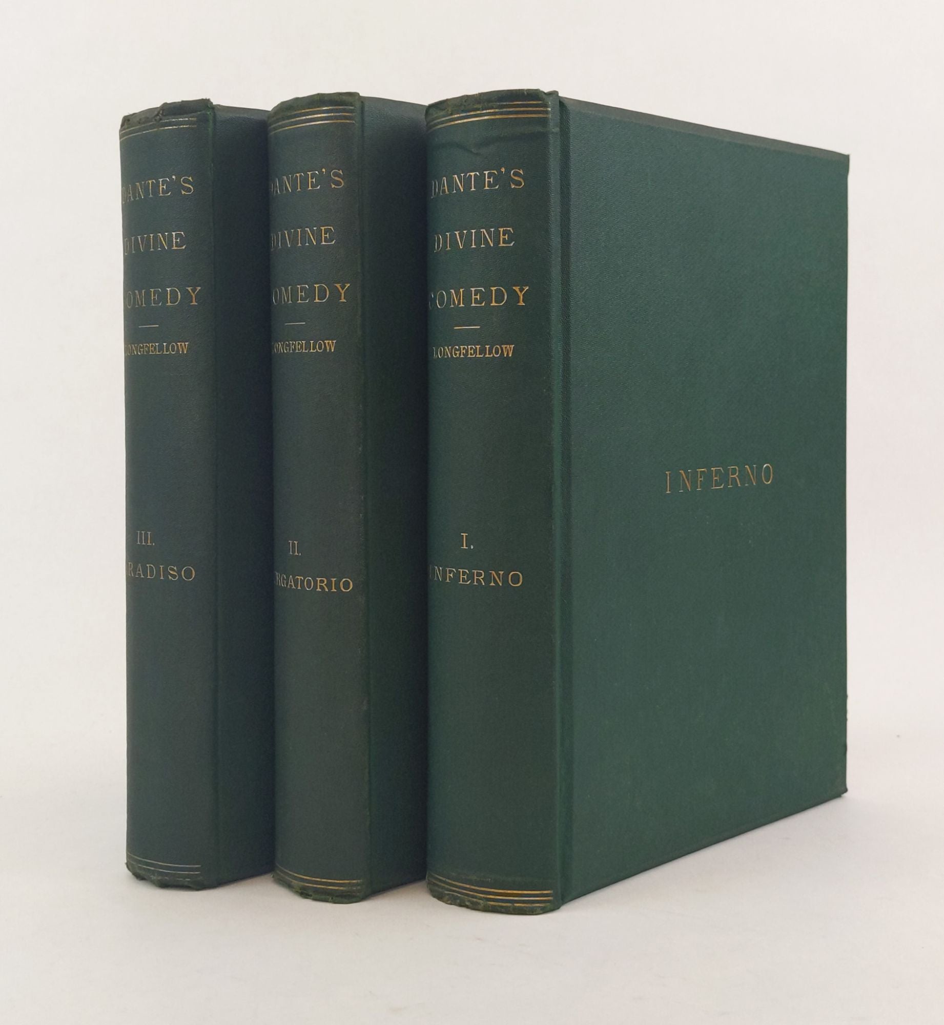 THE DIVINE COMEDY OF DANTE ALIGHIERI 3 Volumes by Dante Alighieri Henry Wadsworth Longfellow