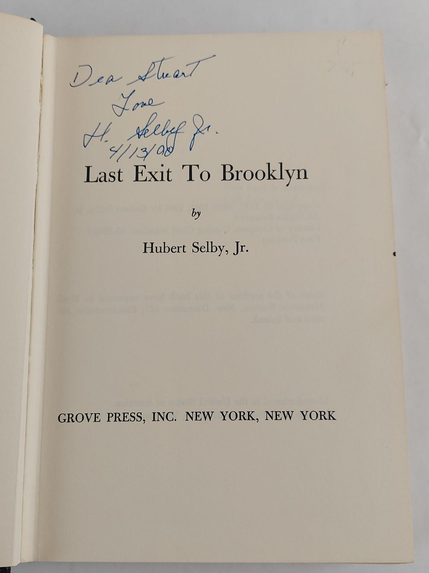 LAST EXIT TO BROOKLYN Inscribed | Hubert Selby Jr. | First Edition