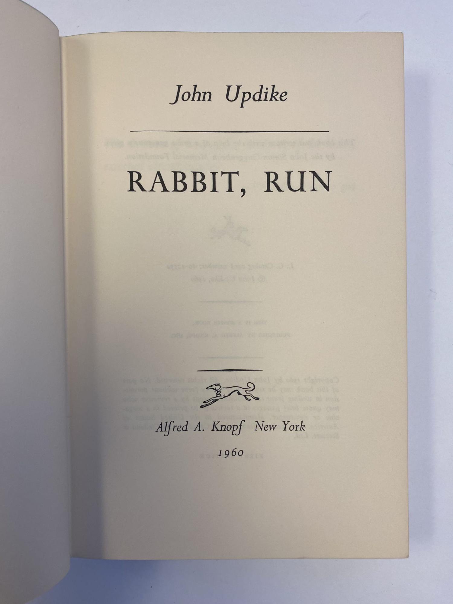 Red Rabbit Signed First Edition RABBIT, RUN Signed | John Updike | First Edition, First Printing
