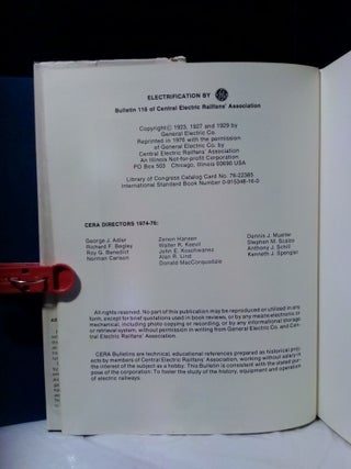 ELECTRIFICATION BY GE: BULLETIN 116 OF CENTRAL ELECTRIC RAILFANS' ASSOCIATION