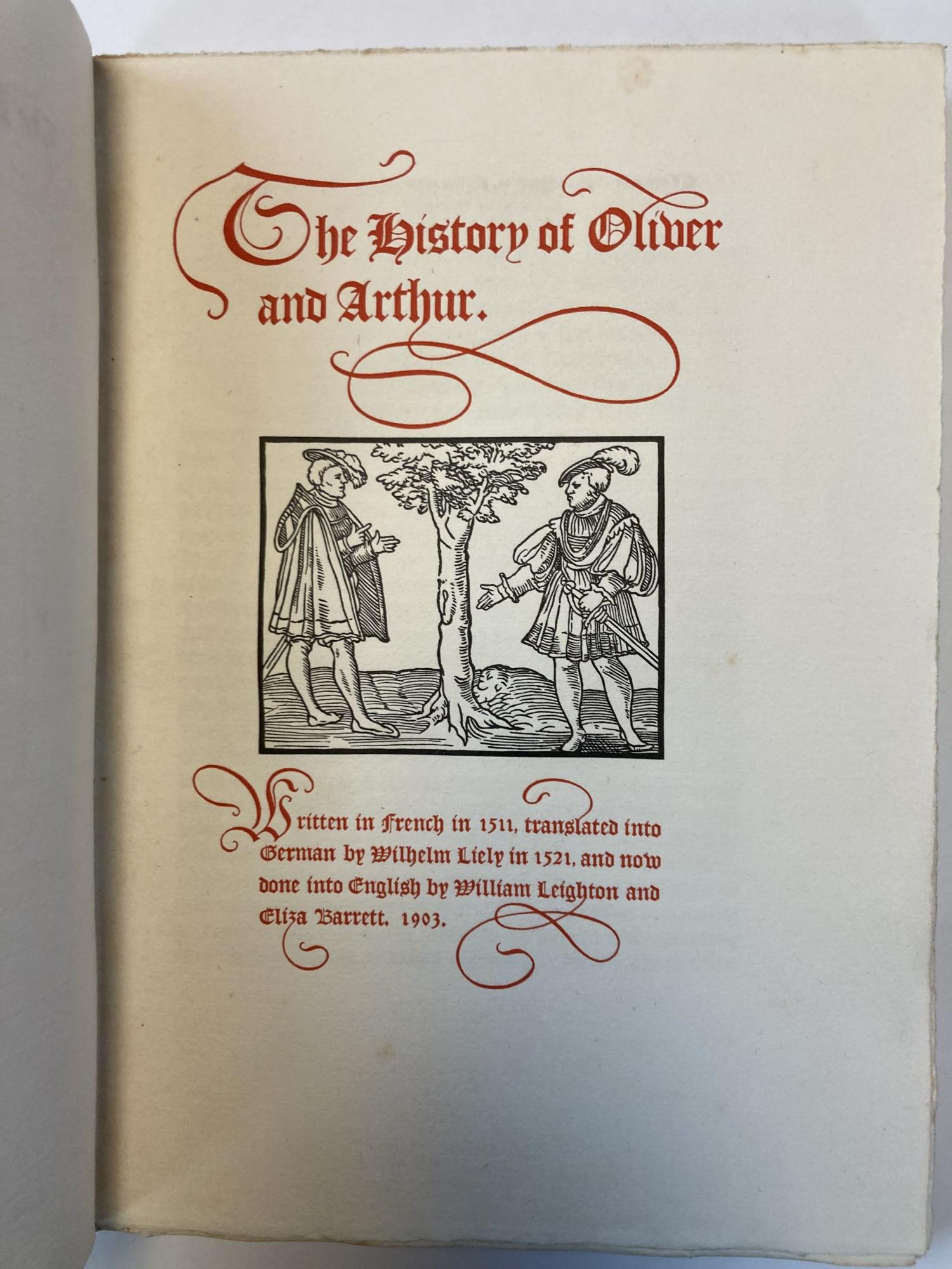 THE HISTORY OF OLIVER AND ARTHUR | Wilhelm Liely, William Leighton ...