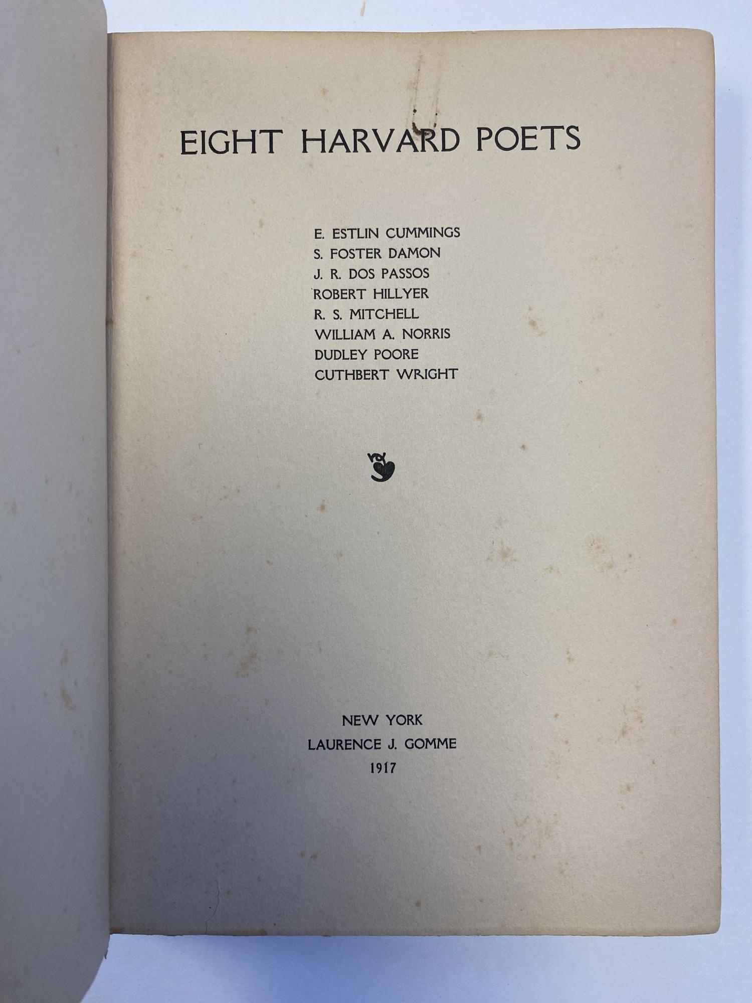 EIGHT HARVARD POETS Signed by Foster | E. Estlin Cummings, S. Foster ...