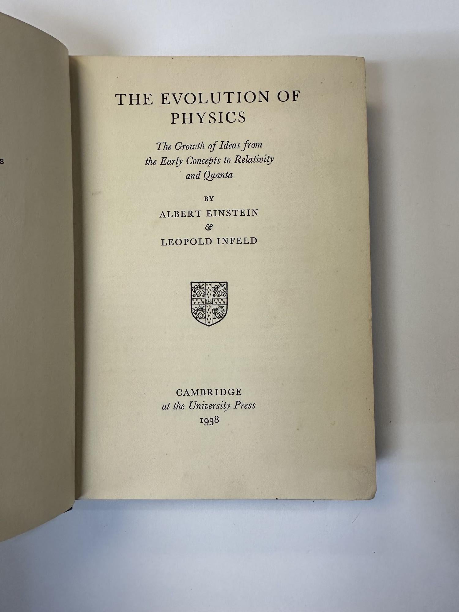 The Evolution Of Physics Albert Einstein Leopold Infeld First Uk Edition First Printing 4411
