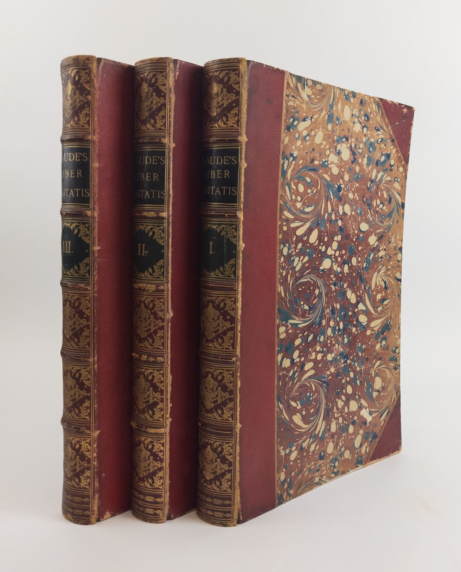 1375376 LIBER VERITATIS; OR A COLLECTION OF PRINTS AFTER THE ORIGINAL DESIGNS OF CLAUDE LE LORRAIN; IN THE COLLECTION OF [Vol. I-II] HIS GRACE THE DUKE OF DEVONSHIRE [VOL. III: THE DUKE OF DEVONSHIRE, EARL SPENCER, RICHARD PAYNE KNIGHT, BENJAMIN WEST., CHARLES LAMBERT, EDWARD TURNOR, GEORGE GOSLING, AND JOSEPH FARRINGTON]. EXECUTED BY RICHARD EARLOM [Three Volumes]. Claude Lorrain, Richard Earlom.