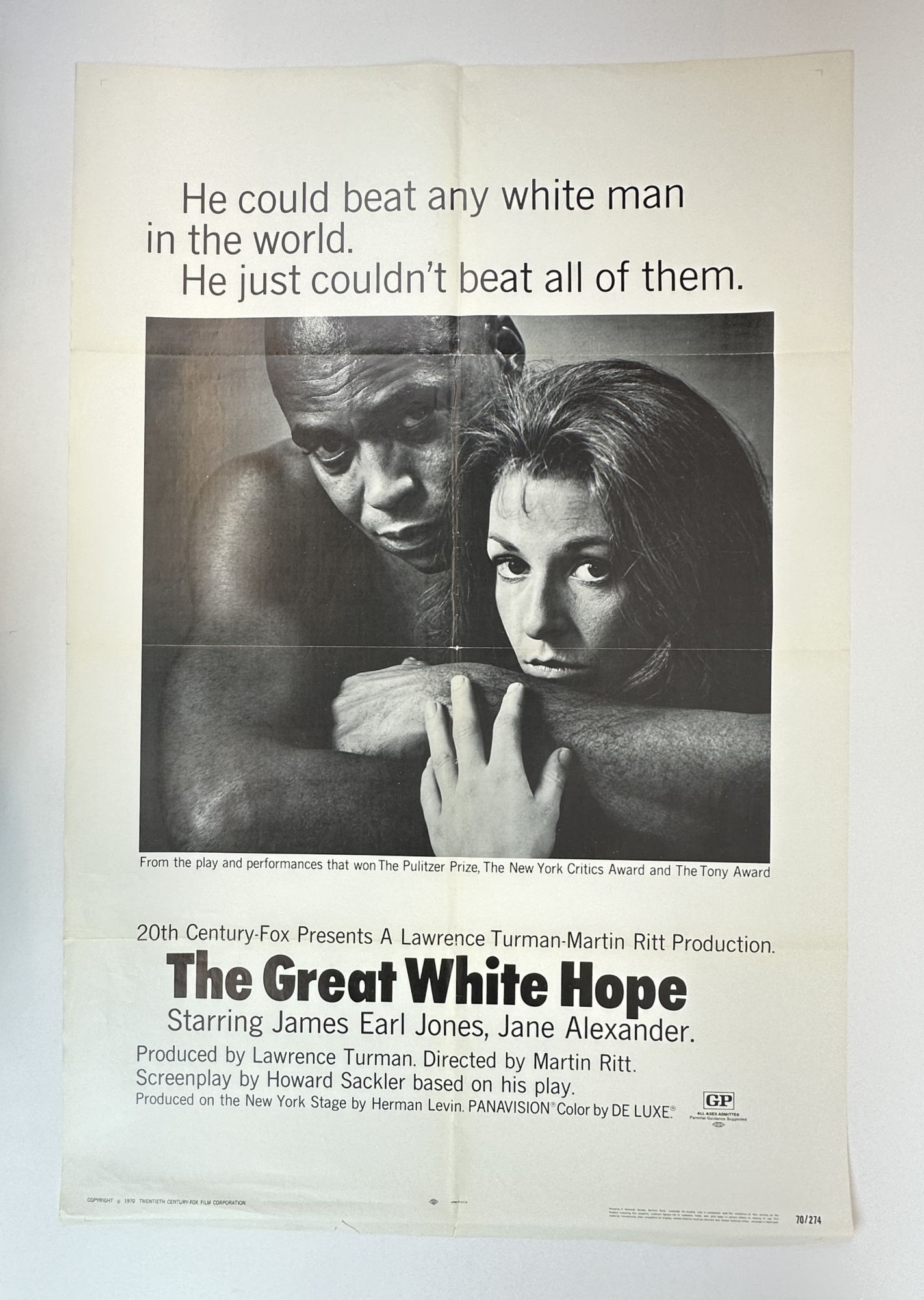 1375441 ORIGINAL THE GREAT WHITE HOPE MOVIE POSTER