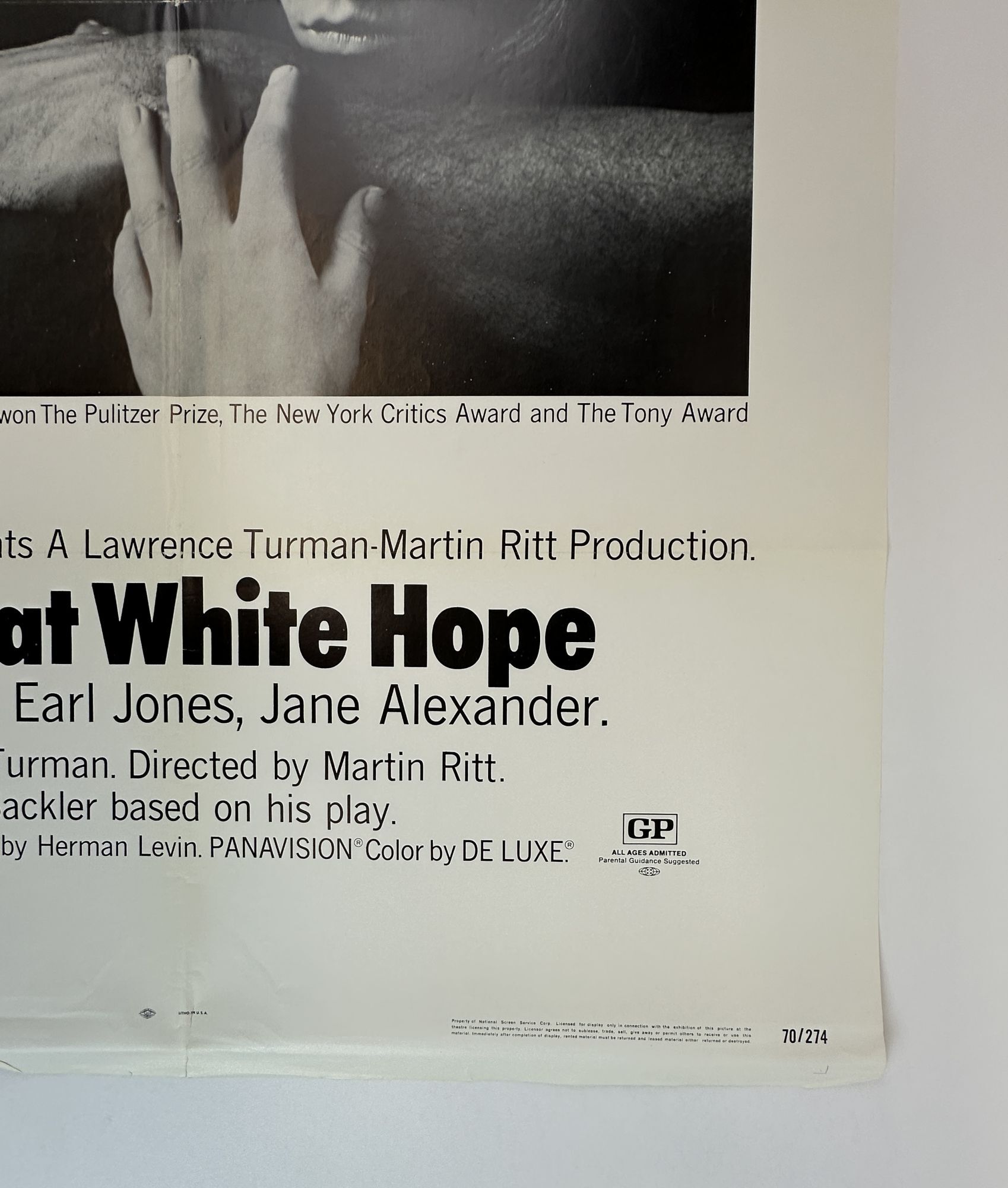 1375441 ORIGINAL THE GREAT WHITE HOPE MOVIE POSTER