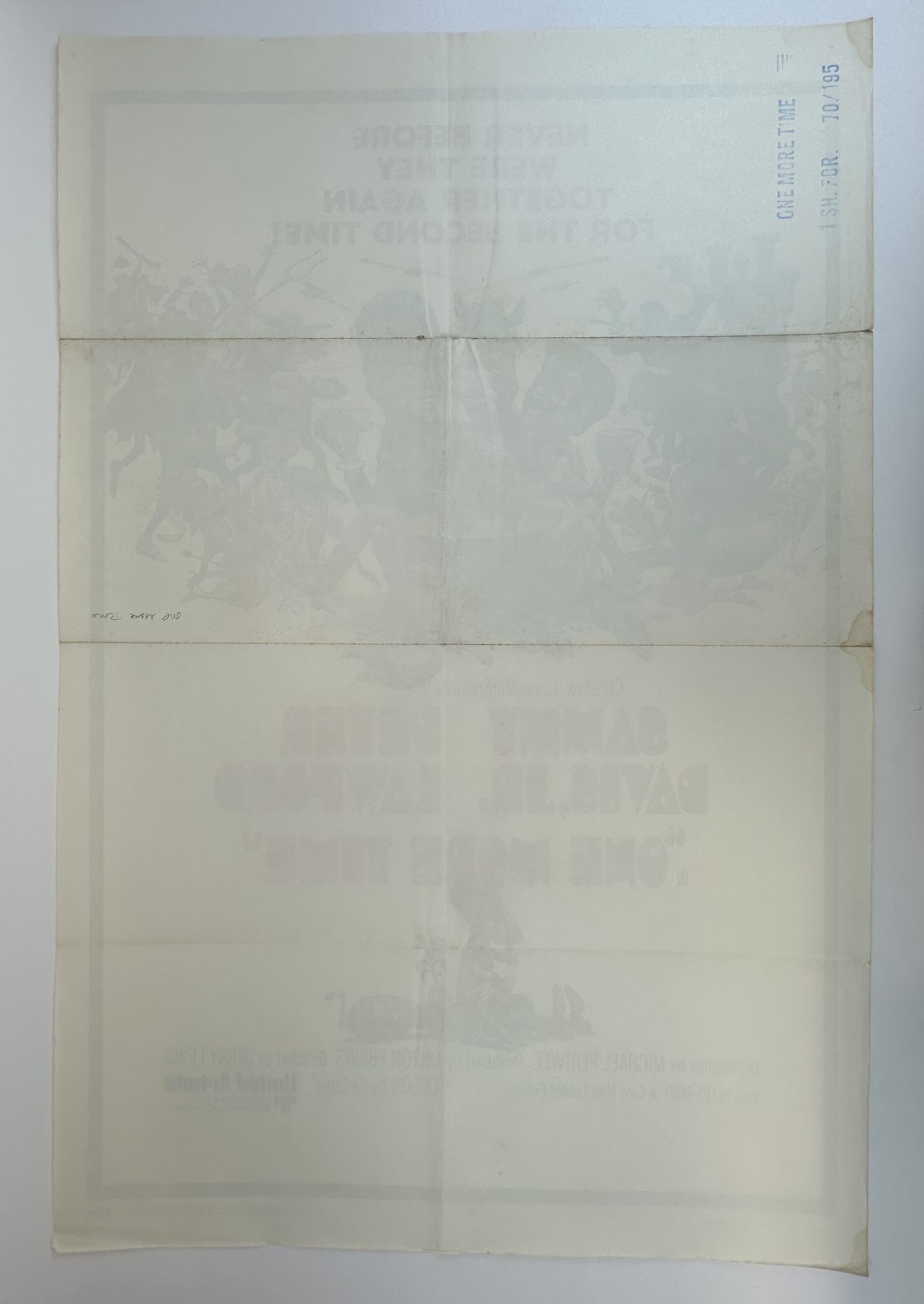 ORIGINAL ONE MORE TIME MOVIE POSTER Original one more time movie poster