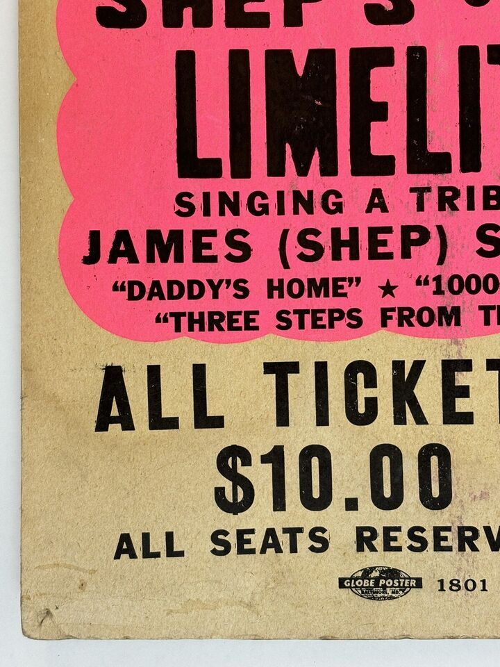 ORIGINAL GLOBE POSTER AN EVENING OF MUSICAL MEMORIES! AT THE