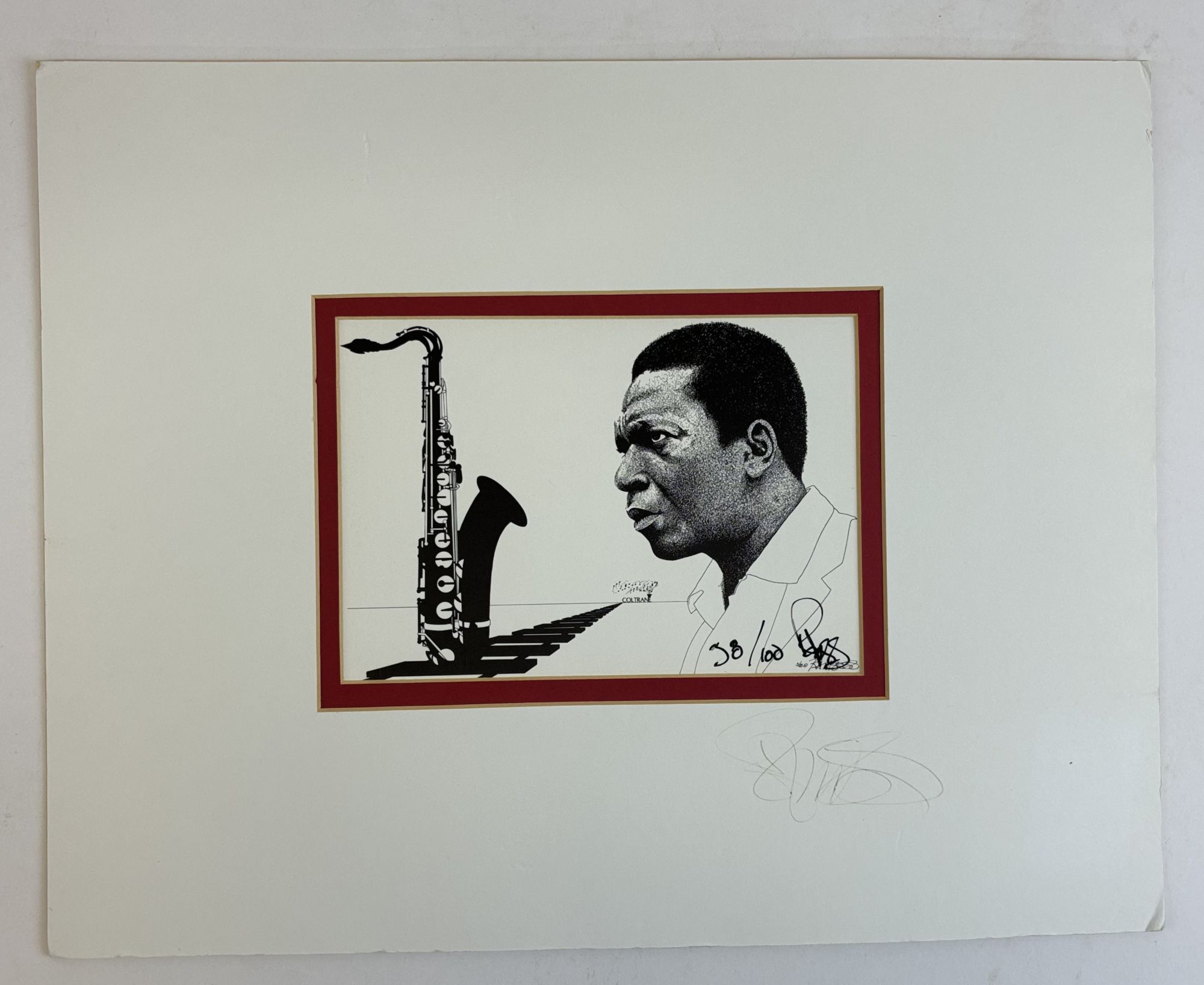 ORIGINAL JOHN COLTRANE PRINT Signed | Kisasi Ramsess | Limited