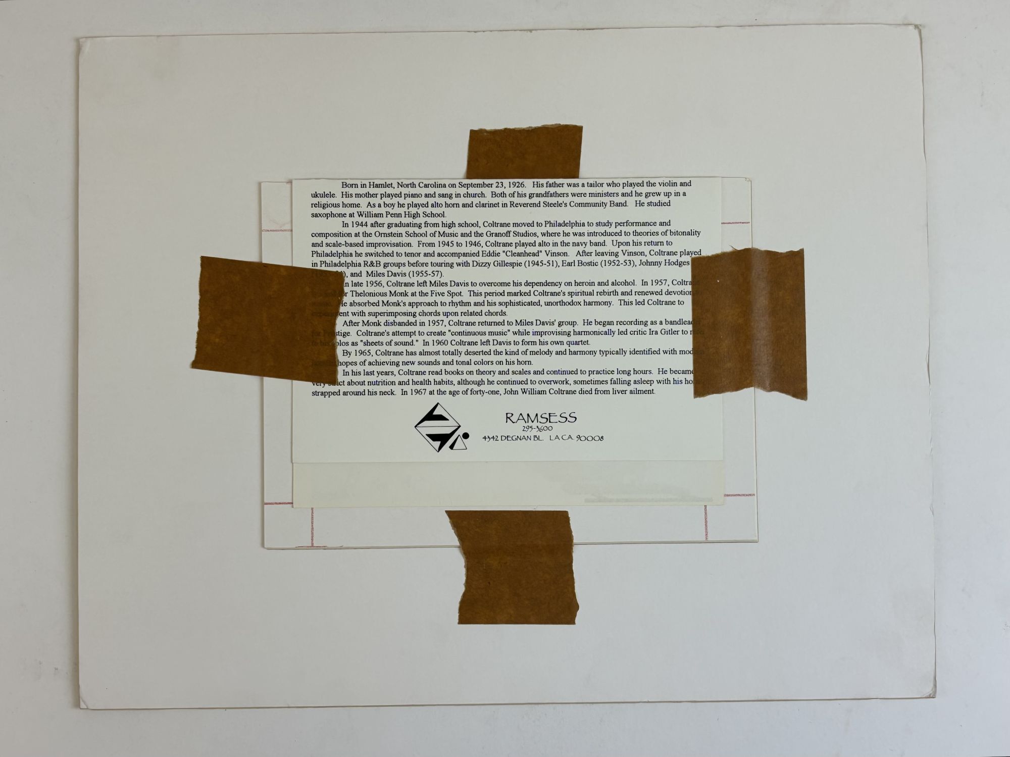 ORIGINAL JOHN COLTRANE PRINT Signed | Kisasi Ramsess | Limited Edition ...