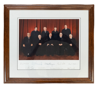 1375886 PHOTOGRAPH OF THE 1988 - 1990 REHNQUIST SUPREME COURT SIGNED BY ALL NINE JUSTICES