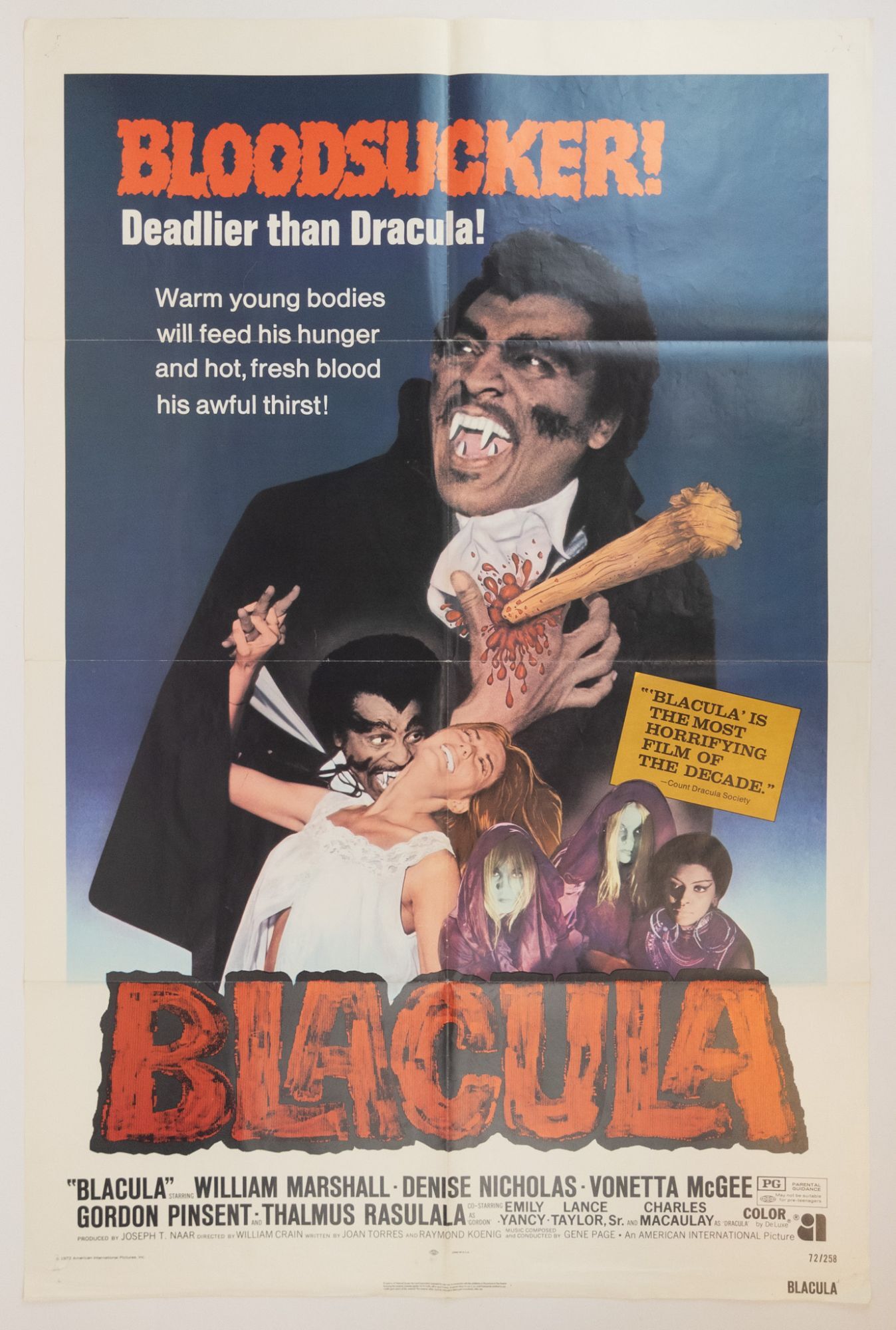 希少】吸血鬼ブラキュラ 1972年 映画ポスター BLACULA ヴィンテージ 1375945.jpg?auto=webp&v=1705078301