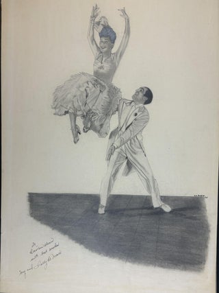 1376040 ORIGINAL SKETCH "THE DANCING DeMARCOS" [Signed]. Dorothea A. Ahrens