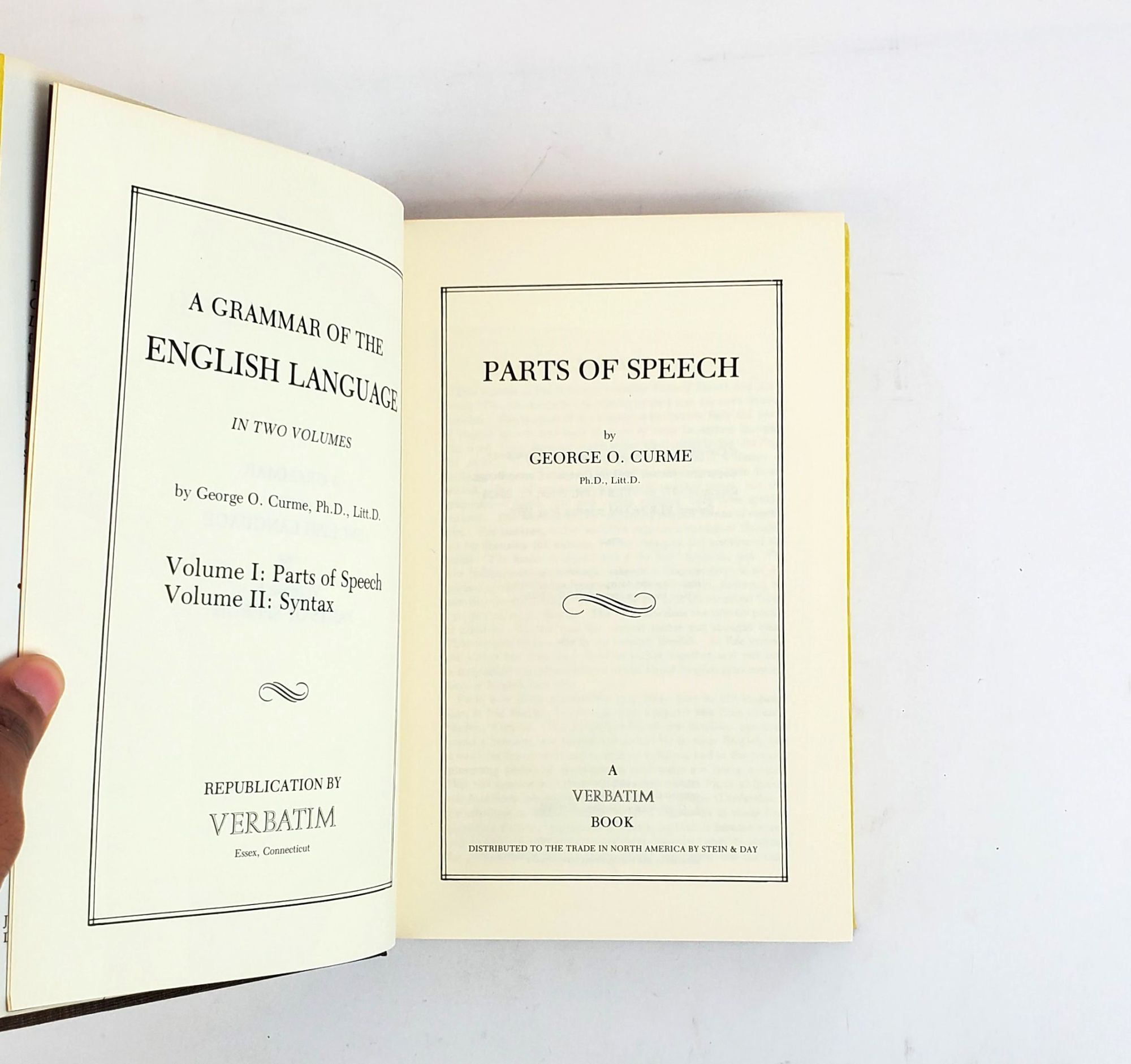 A GRAMMAR OF THE ENGLISH LANGUAGE : IN TWO VOLUMES | George O