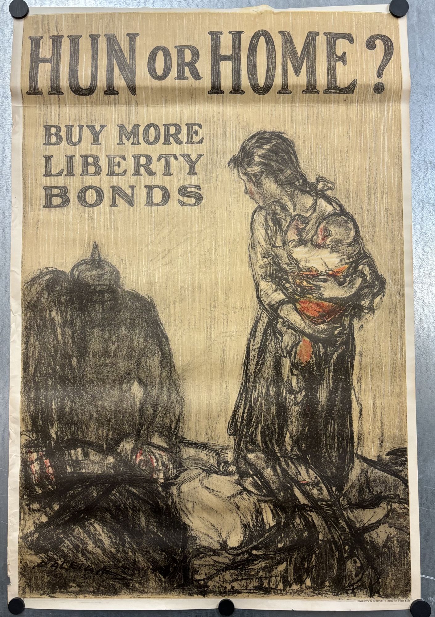 Original World War I Liberty Bond Poster Patrick Henry Raleigh