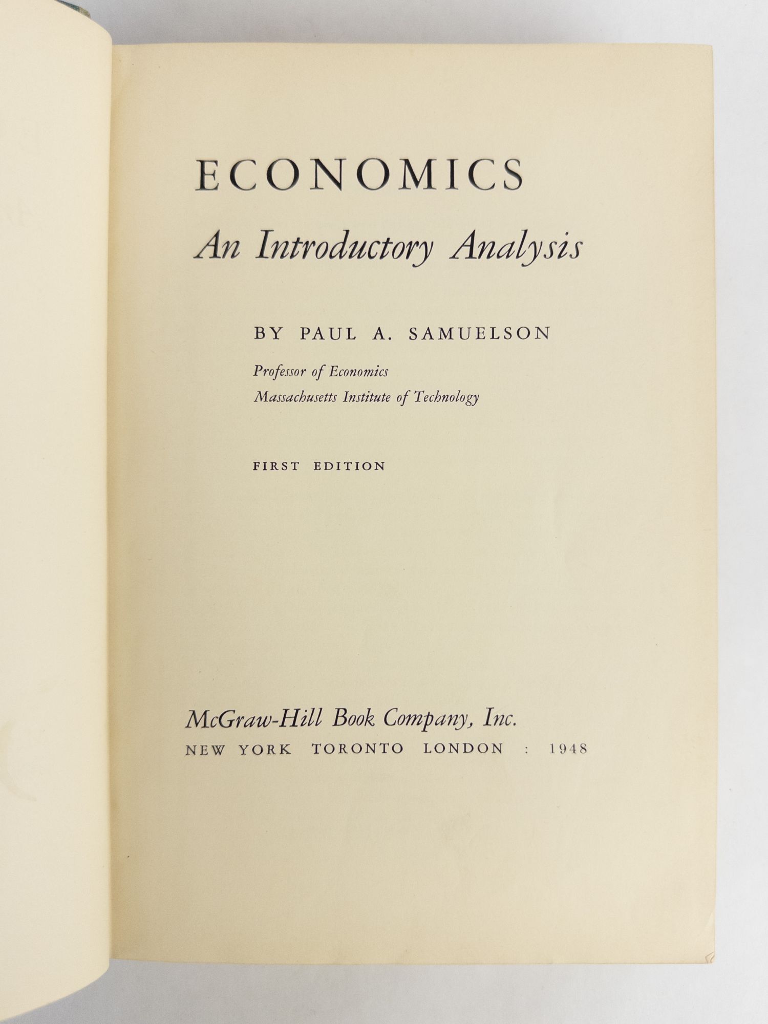 ECONOMICS: AN INTRODUCTORY ANALYSIS | Paul A. Samuelson | First Edition
