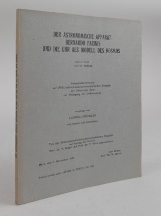 1378688 DER ASTRONOMISCHE APPARAT BERNARDO FACINIS UND DIE UHR ALS MODELL DES KOSMOS. Ludwig...
