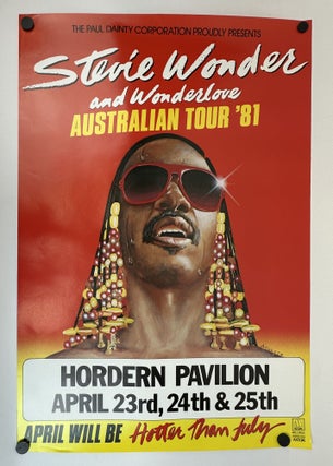 1379018 ORIGINAL "STEVIE WONDER AUSTRALIAN TOUR '81" POSTER