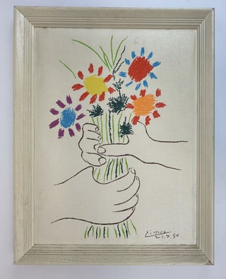 1379080 "FLOWERS OF PEACE" LITHOGRAPH ON CANVAS. Pablo Picasso
