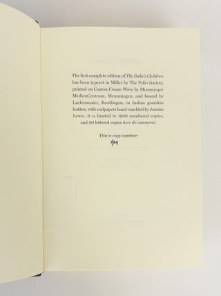 THE DUKE'S CHILDREN; COMMENTARY TO THE FIRST COMPLETE EDITION OF THE DUKE'S CHILDREN [Two Volumes]