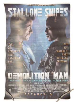 1379742 LARGE "DEMOLITION MAN" TWO-SIDED MOVIE THEATRE POSTER