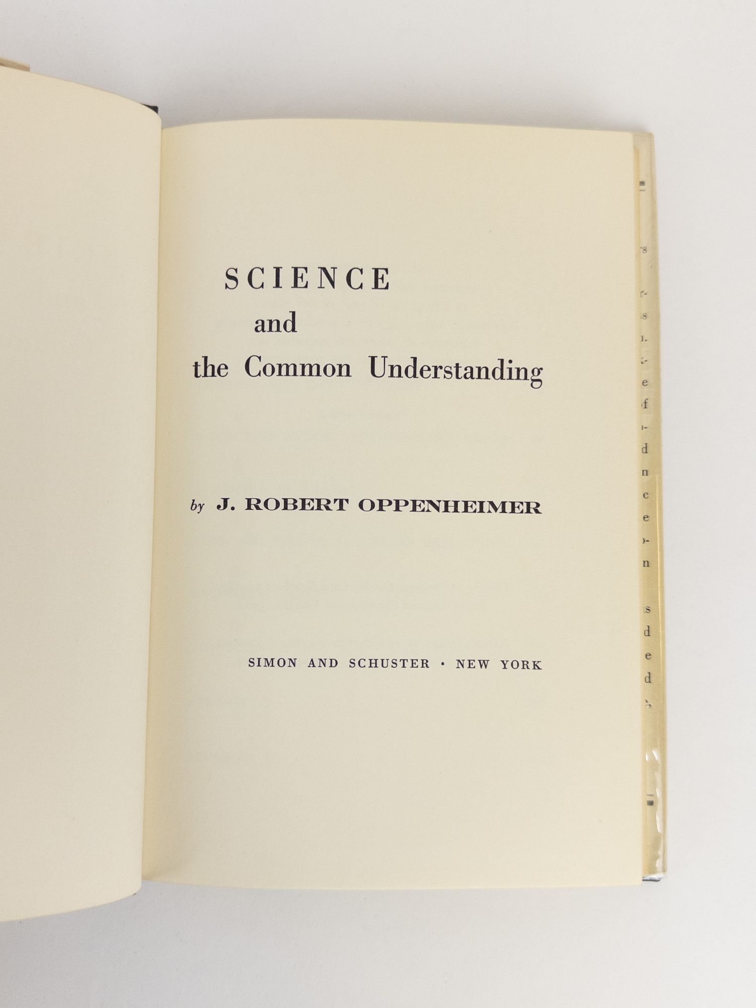 Commonest Understanding SCIENCE AND THE COMMON UNDERSTANDING | J. Robert Oppenheimer | First ...