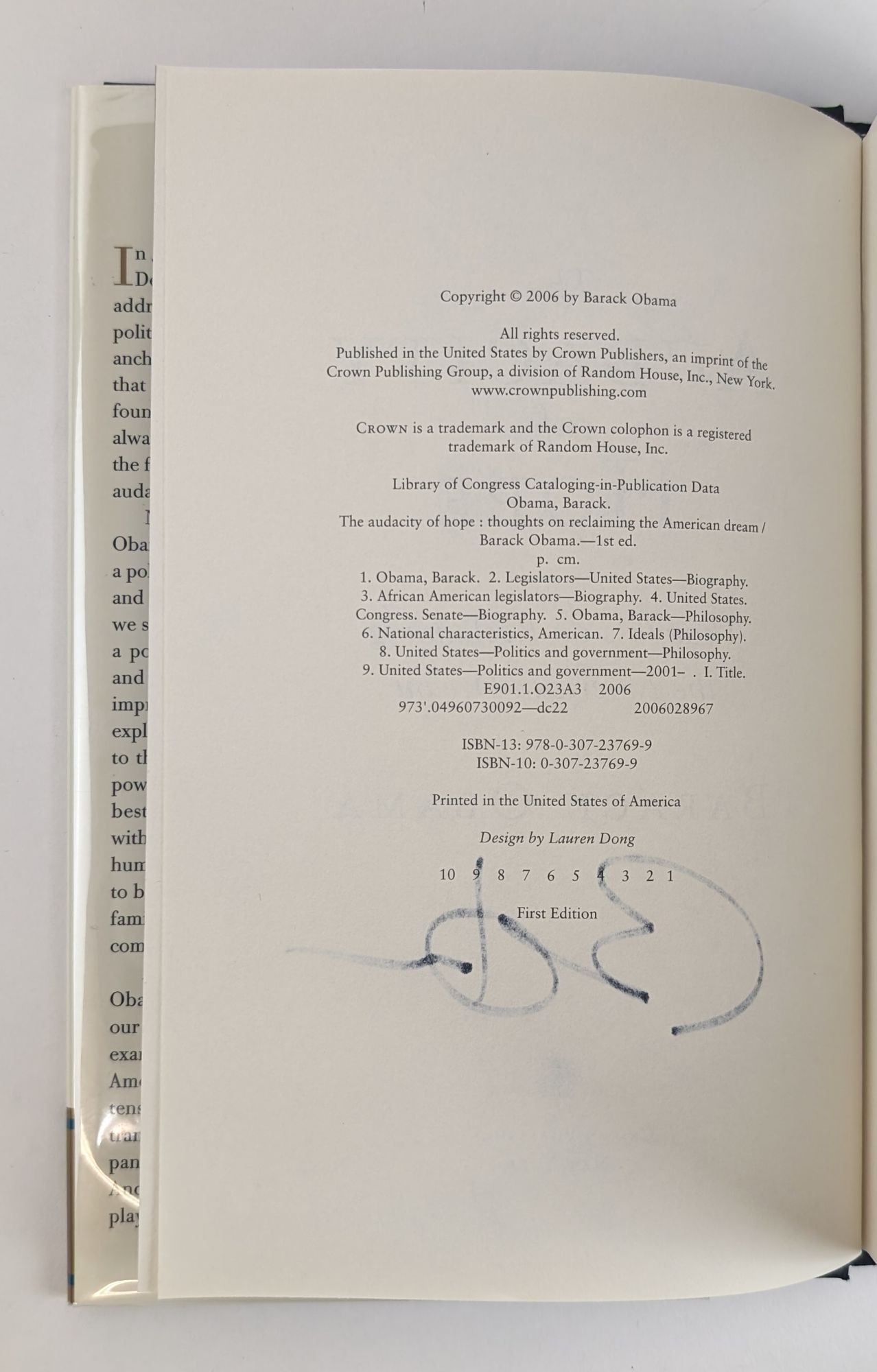 THE AUDACITY OF HOPE Signed | Barack Obama | First Edition, First Printing