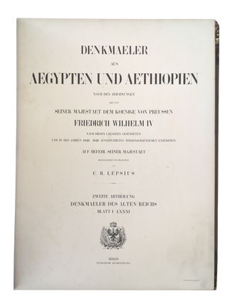 DENKM&Auml;LER AUS &Auml;GYPTEN UND &Auml;THIOPIEN NACH DEN ZEICHNUNGEN DER VON SEINER MAJEST&Auml;T DEM KOENIGE VON PREUSSEN FRIEDRICH WILHELM IV NACH DIESEN L&Auml;NDERN GESENDETEN UND IN DEN JAHREN 1842 - 1845 AUSGEFUHRTEN WISSENSCHAFTLICHEN EXPEDITION [Vols. III - VIII, Only]