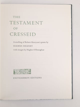 THE TESTAMENT OF CRESSEID [Signed]